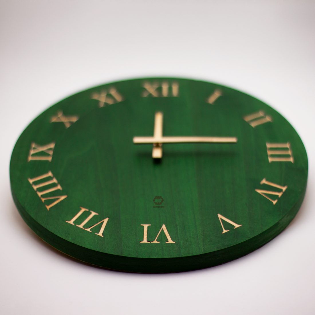 Grön Skogsstund wooden wall Clock