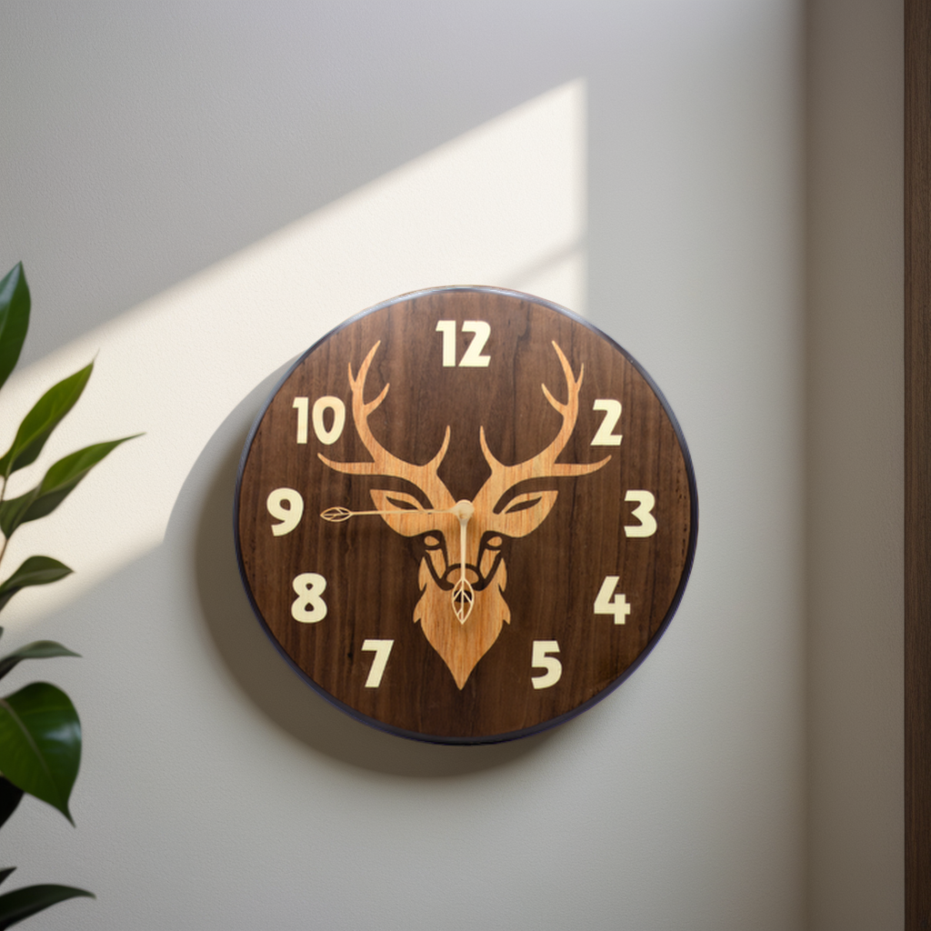 Kronhjort wooden Wall Clock